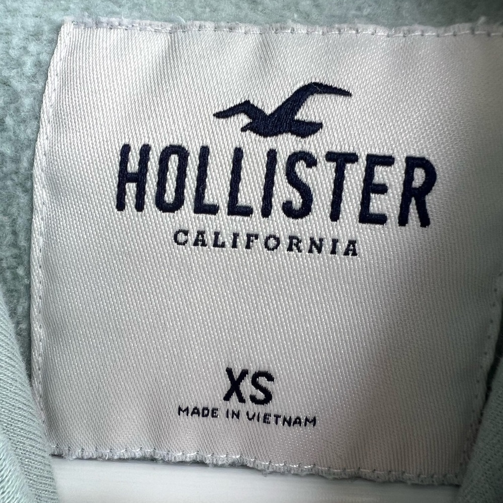 Hollister Sage Green Cropped Hoodie XS - Picture 3 of 4